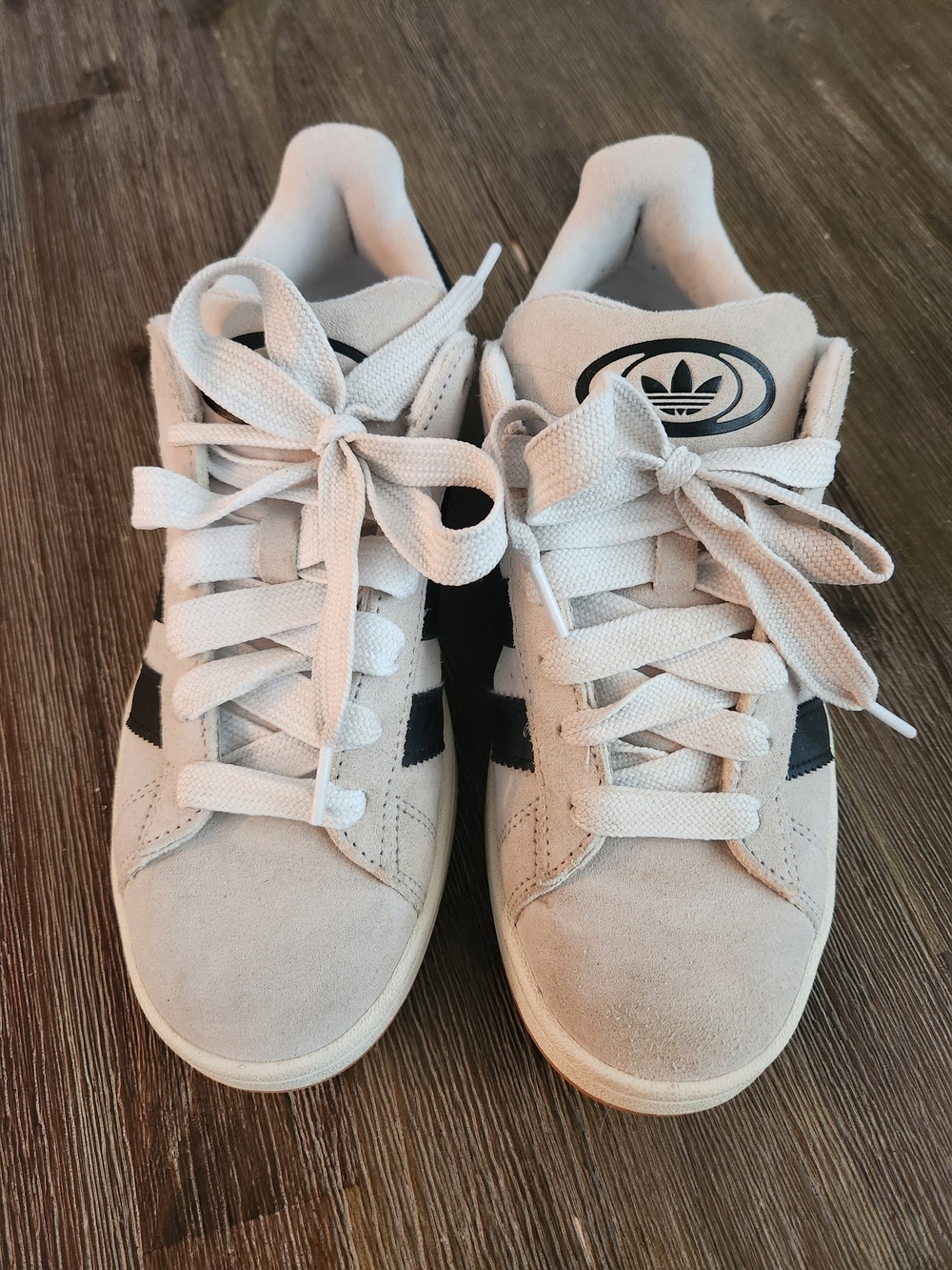 adidas Women's Off-White Suede Sneakers with Black Stripes ADIDAS Campus 00s Wom